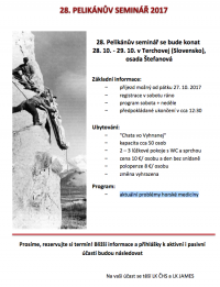 Pozvánka na 28. Pelikánův seminář 2017